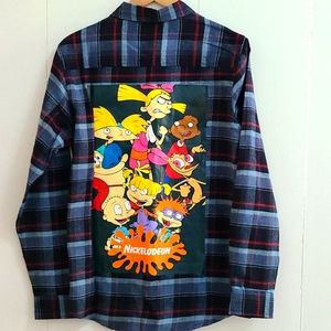 Nickelodeon Button Down Rugrats Flanel Shirt sz M